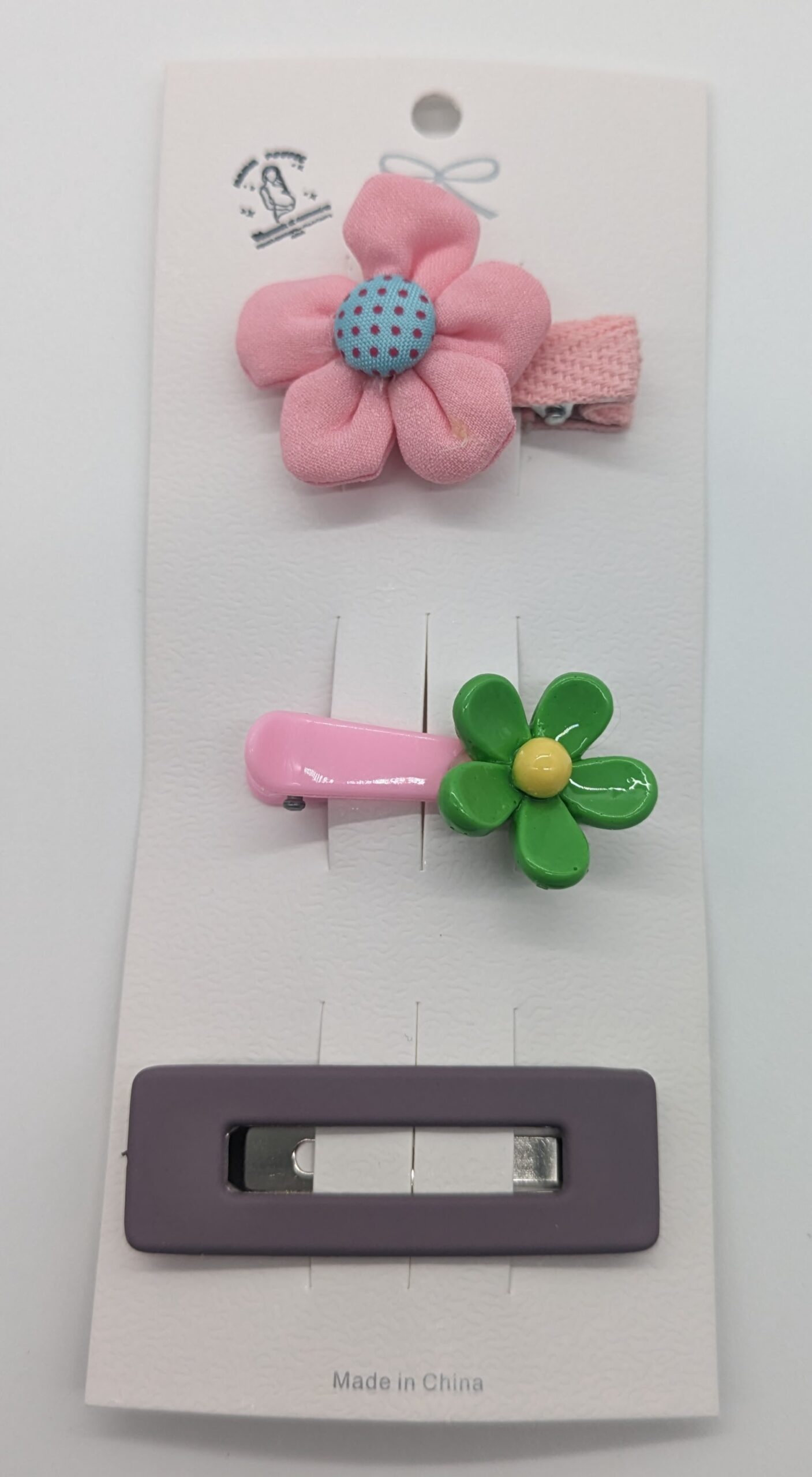 Barrettes filles bébé enfants tissu plastique métal